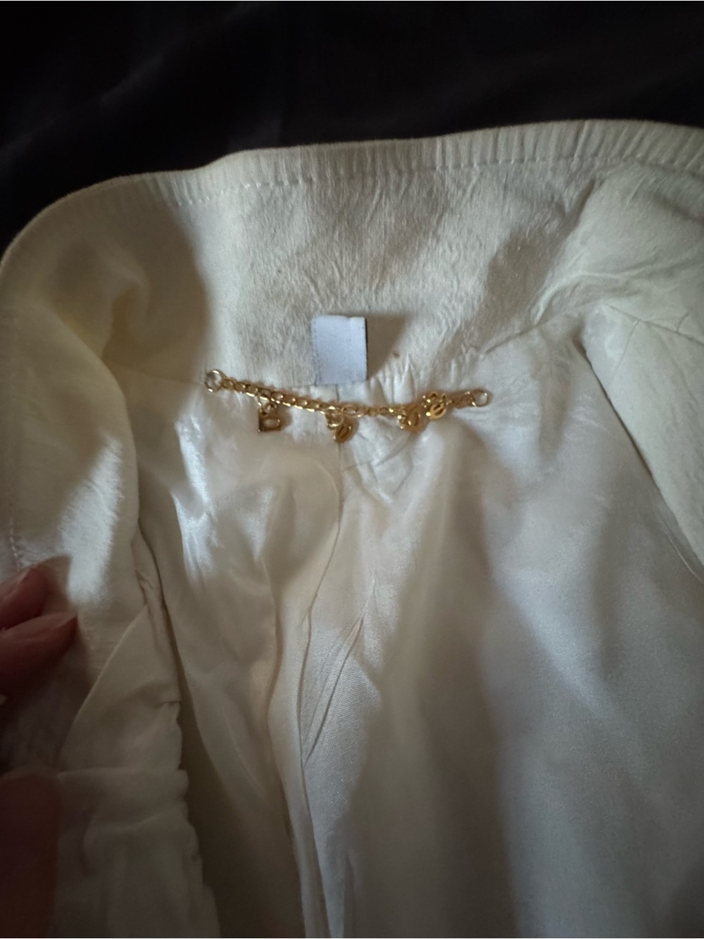 bebe Cream Ruffle-Trim Single-Button Blazer - Picture 7 of 8